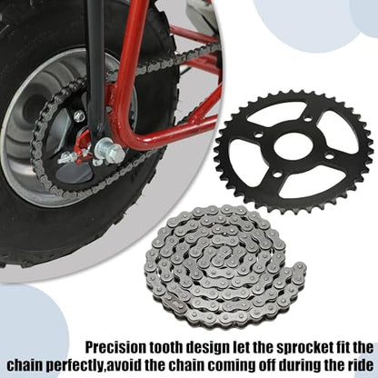 YOXUFA 40 Tooth Sprocket 420 Chain with Rear Drive Chain 90 Links Replacement for Coleman Mini Bike CT200U BT200X CT200U-EX Baja Warrior TrailMaster MB200 Axis M200 Predator 212 196cc 200cc 6.5hp Part