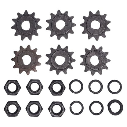 25H Chain Motor Sprocket Kit, 11T Reliable Metal with D Hole Nut and Spring, 10mm Inner Diameter for Motorcycle Dirt Bike ATV, 6 Pack Stable Performance Sprocket Set.