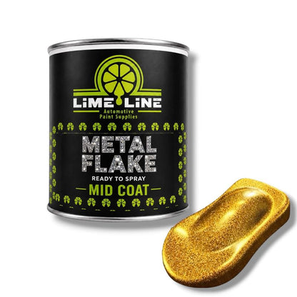 LiME LiNE Automotive Metal Flake Midcoat - No Reducer Needed (Gold, 1 Pint) - color: Gold, size: 16 Fl Oz (Pack of 1)