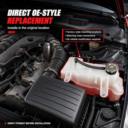 603-056 Coolant Reservoir Tank with Cap for Chrysler 300 2005-2010 - size: 603-056