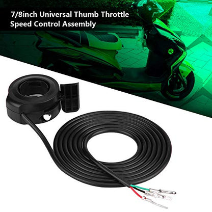 Ebike Thumb Throttle, 7/8in (22mm) Universal Thumb Throttle Speed Controller for Electric Bikes Scooters, 24V 36V 48V 60V 72V
