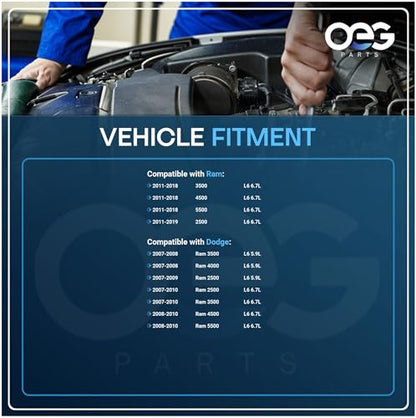 OEG Parts New Starter Compatible with Dodge Trucks Ram 2500 3500 4000 4500 5500 Diesel 5.9L 6.7L 2007-2018 4934925, 68002981AA, 68049020AA, 4934925, 4280003330, 428000-3331, 4280006110, SND0622