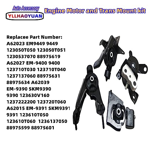 Yllhaoyuan Complete Engine Mount Set of 4 Compatible with - size: 2009-2013 Corolla 1.8L