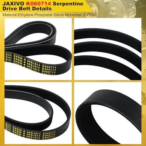 6PK1814 Serpentine Belt V-Ribbed Drive Belt Compatible with 14-18 Silverado/Sierra 1500,15-20 Escalade ESV/Suburban/Tahoe/Yukon/Yukon XL,K060714 71.42" Length - size: 6PK1814-1814mm