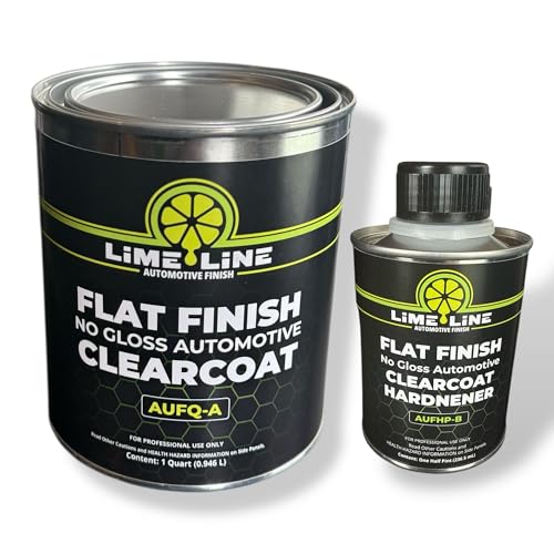 LiME LiNE 2K Clear Coat, Automotive Paint Kit with Hardener, Topcoat For Cars, Trucks and Motorcycles - 1.25 Quart Kit (Flat/Satin Clear Coat.) - color: Flat Clear