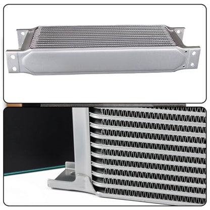 G-PLUS 28 Row AN10-10AN Universal Racing Engine Transmission Oil Cooler Radiator Oil Cooler Condenser Aluminum - color: Silver, size: 28 Row AN10