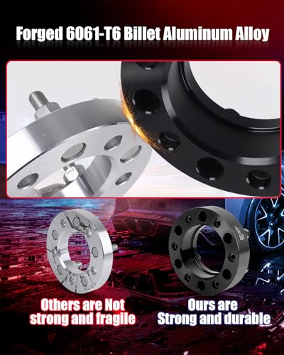 6x5.5 Hubcentric Wheel Spacers for 1995-2023 Tacoma 1989-2024 4Runner with ET Lug Nuts, 1.5 inch 6x139.7 Forged Spacer with 12x1.5 Studs & 106mm Hub Bore Tundra FJ Cruise Fortuner Sequoia GX460 GX470 - size: 1.5 Inch