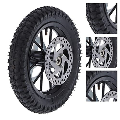 Acouto Pocket Bike Rear Wheel 12.5x2.75in for Coolster 2 Stroke Mini Dirt Bike QG50 Rear Back Wheel Tire Rim Disc Brake Assembly