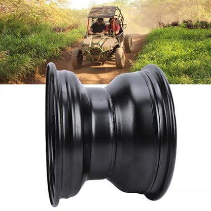 18X9.50-8 ATV Wheel Rim, 8 Inch Black Paint Coating High Strength Steel Rear Wheel Rim Hub with 4 Bolts Holes for Go Kart Quad Dirt Bike Ride On Mower