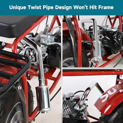 FVRITO Exhaust Pipe Muffler Silencer Kit for Predator 212cc 224cc 196cc 6.5HP Coleman CT200u BT200X CT200U-EX KT196 GX160 GX200 Mini Bike Go Kart Engine Baja Warrior MB200 Parts - color: silver