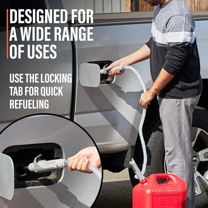 Deway Battery-Powered Stick Transfer Pump, Flow Control Nozzle, 39 In Hose - style: Hand-Trigger Nozzle