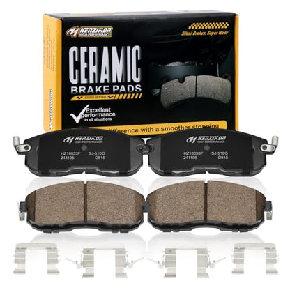 Ceramic Front Brake Pads Set Compatible with Nissan Altima/Cube/Juke/Sentra/Maxima/Versa/ 350Z,For INFINITI G35/ I35/ I30,For 2009-2014 Suzuki SX4/2012 SX4 Crossover (D815) - color: HZ815