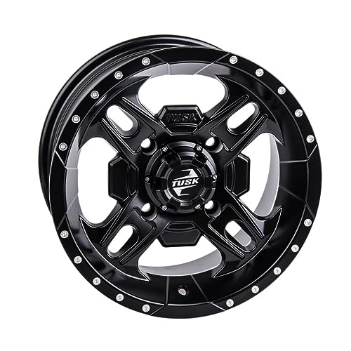 4/137 Tusk Beartooth Wheel 14x7 5.0 + 2.0 Matte Black For Can-Am Defender HD10 Max DPS 2017-2024