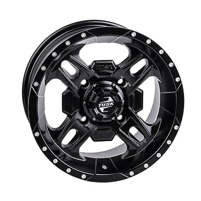 4/137 Tusk Beartooth Wheel 14x7 5.0 + 2.0 Matte Black For Can-Am Defender HD10 Max DPS 2017-2024