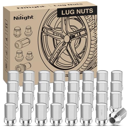 Nilight 32PCS M14x1.5 Lug Nuts Compatible with 2012+ RAM 2500 3500 - color: Silver, size: 32PCS Chevy Silverado/GMC Sierra 2500 3500 2008+