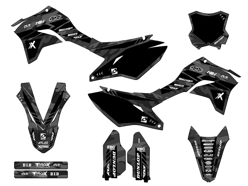 2020-2025 KLX 300 R APACHE Grey Complete Kit Compatible with Kawasaki | Senge Graphics Inc - color: Grey, size: Complete Kit