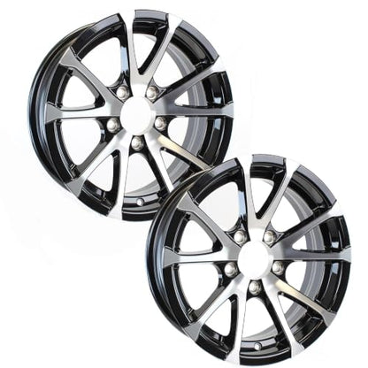 eCustomrim 2-Pack Aluminum Trailer Wheel 15X5 5 Lug T07 V-Spoke Black Rim