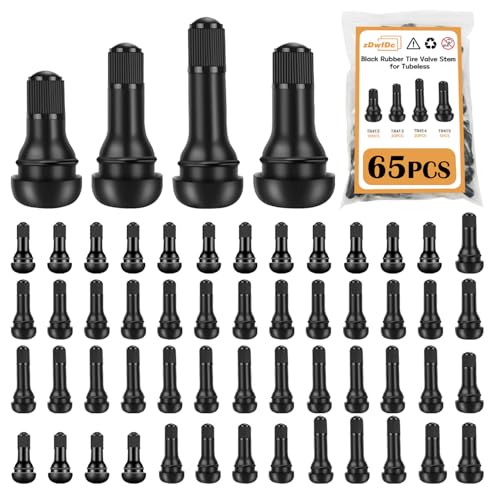 65PCS Tubeless Valve Stems TR412-415 Rubber Snap Black Standard Length Replacement for Rim Holes Automotive Tires Standard Vehicle DD008-65 - style: 65 pcs