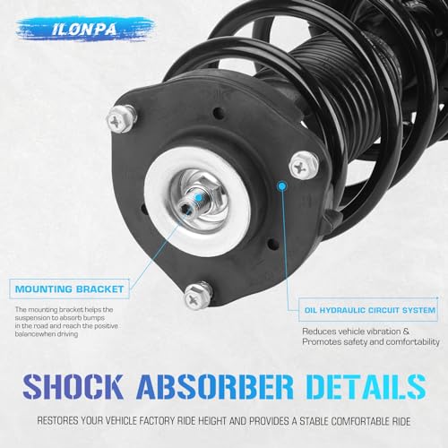 ILONPA (4) Front Struts & Sway Bar Links for 2006-2017 Volkswagen Jetta