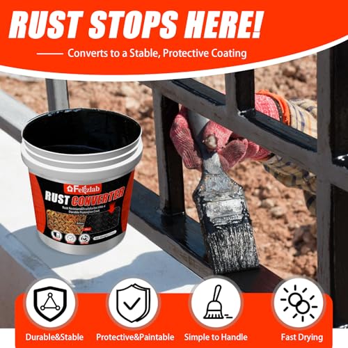 2-in-1 Rust Converter & Metal Primer, 71oz Black Rust Paint Inhibitor for Metal, Heat Resistance Car Rust Reformer, Long-Lasting Rust Encapsulator, Anti Rust Conversion Coating - size: 71 Fl Oz(Pack of 1)