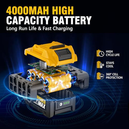 1500 FT-LBS(2000N.M) Cordless Impact Wrench, 1/2" High Torque - size: 1500Ft-lbs /2x Battery
