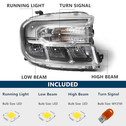 Headlight Assembly for Ford Maverick w/LED DRL 2022 2023 2024 RH - color: Right