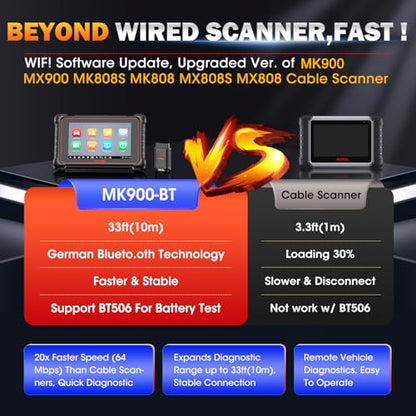 Autel Scanner MaxiCOM MK900BT Bidirectional Tool, 40+ Service, CAN-FD& DOIP