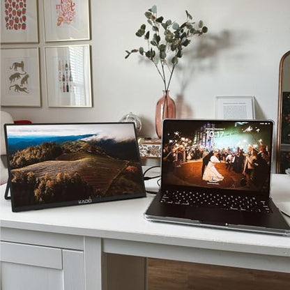 Kado 15.6-Inch 75Hz Portable Monitor, FHD 1080p USB-C mini-HDMI IPS Display - size: Kickstand