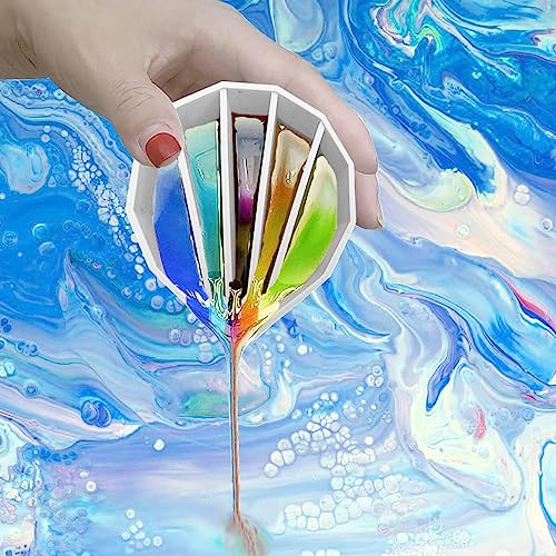 Paint Cup With Handle, Silicone Split Cup, Acrylic Pouring Strainers, Scrapers Kit for DIY Paint, Resin Molds, Epoxy Resin Art and Creating Unique Patterns Art Supplies