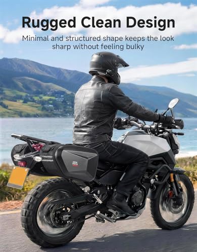 KEMIMOTO Motorcycle Saddlebags Expandable 20-30L EVA Hard Side Bag