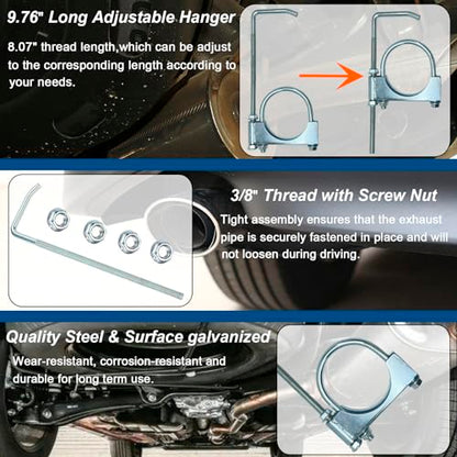 3" Universal Exhaust Clamp With Hanger, Muffler Hanger, 1 Pack - size: 3"