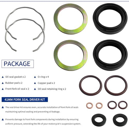 41mm Front Fork Seal Driver Kit Compatible for harley davidson, Softail, Dyna, Electra Glide, Fat Boy, Road King, Street Glide OEM#45849-84