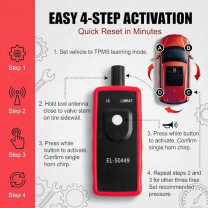 1 PC TPMS Reset Tool EL-50449 Red Programming Scanner