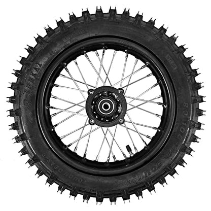 Trkimal 80/100-12 Rear Tire Disc Brake Wheel Rim With 15mm Bearing Set for Pit Pro Dirt Bike (80/100-12(15mm inner bearing)) - size: 80/100-12(15mm inner beraing)
