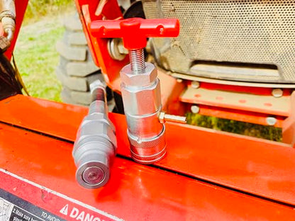 1/2" ISO 16028 Flat Face Skid Steer Male Hydraulic Quick Coupler Pressure Decompression Relief Release Tool by Tractor Relief Tool™