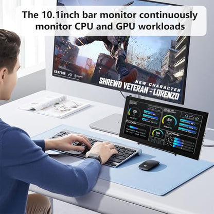 10.1 Inch Secondary Mini Monitor,IPS Stretched Bar LCD Travel Display