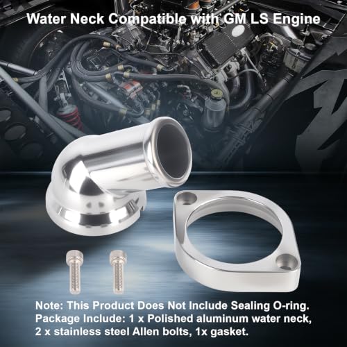 45° Swivel Water Neck Aluminum Polished Thermostat Housing - color: Silver, size: 45 Degrees Style2