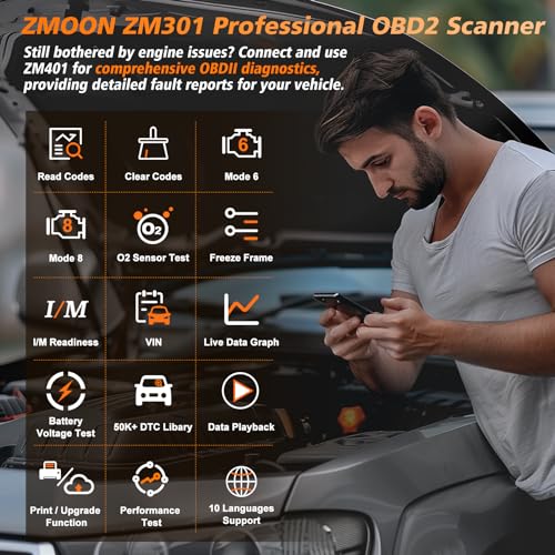 ZMOON ZM301 OBD2 Scanner Diagnostic Tool, Car Code Reader Scan Tools