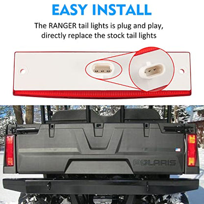 SUNPIE Tail Lights Assembly Compatible with Polaris Ranger 2011+ - color: Red-Polaris Ranger 2