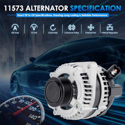 Car Alternator 11573 130A Fit for Honda Pilot Odyssey Ridgeline - size: #11573N, 11573 Alternator