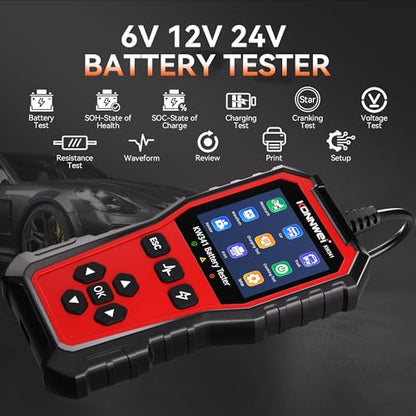 KONNWEI KW341 6V 12V 24V Automotive Battery Tester, Car Battery Load Tester - size: 7.68*3.74*2.17 inch