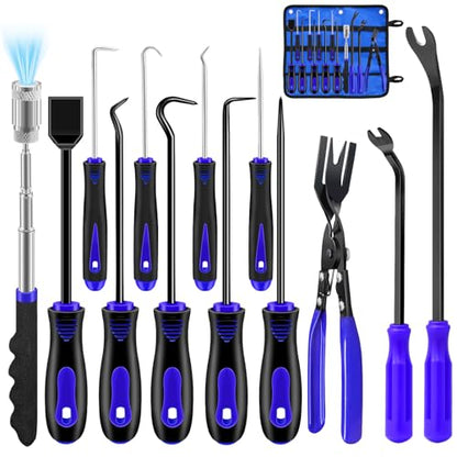 13 PCS Mechanic Hook and Pick Tool Set & Trim Clip Removal Tool Plier Blue - color: Blue, size: 13 PCS