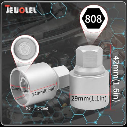 808 Wheel Locking Nut Key for Jeep, ID 29mm Lug Removal Tool - size: 808