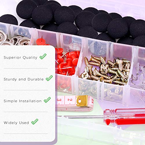 Swpeet 152Pcs Black Car Roof Headliner Repair Rivets Repair Button with Twist Pins and Installation Tool Kit, Bed Skirt Pins Auto Roof Snap Pins Retainer Design for Car Roof Flannelette Fixed - color: Black