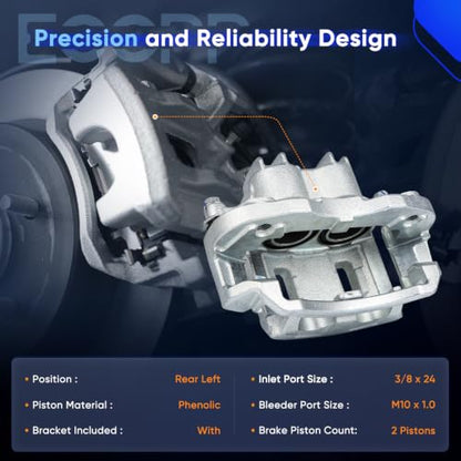 ECCPP 18-B4753 Rear Left Disc Brake Caliper Assembly w/Bracket - size: Rear Left[18-B4753]