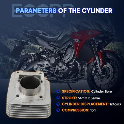 ECCPP 124cc Cylinder Top End Rebuild Kit for Yamaha for TTR125 2000-2003 - size: 5VL-E1310-00