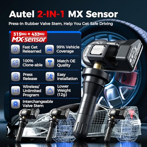 Autel TPMS Sensors, MX Sensor 315/433MHz, Programmable Tire Pressure Sensor