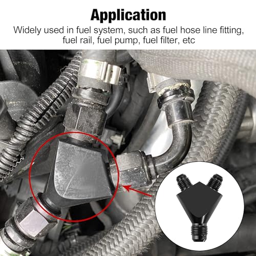 EVIL ENERGY 6AN to 4AN 4AN Y Block Flare Fitting Adapter Union Splitter Black - size: 6AN to 2 × 4AN