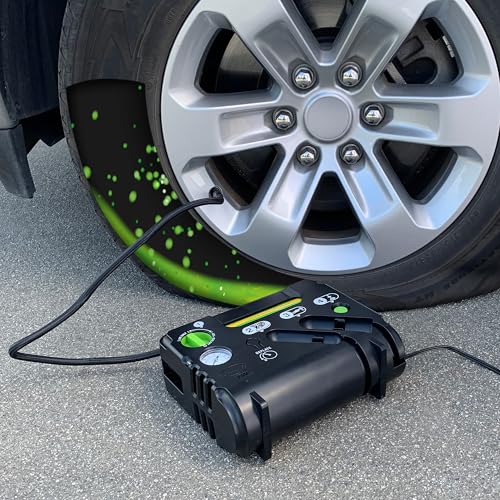 Slime 50139 Flat Tire Puncture Emergency Kit, Includes Sealant and Tire Inflator Pump, Analog, Suitable for Cars and Other Highway Vehicles, 10 Min Fix - size: No Size