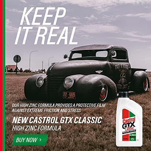 Castrol GTX Classic 20W-50 Conventional Motor Oil, 1 Quart, Pack of 6 - size: 1 Quart, Pack of 6